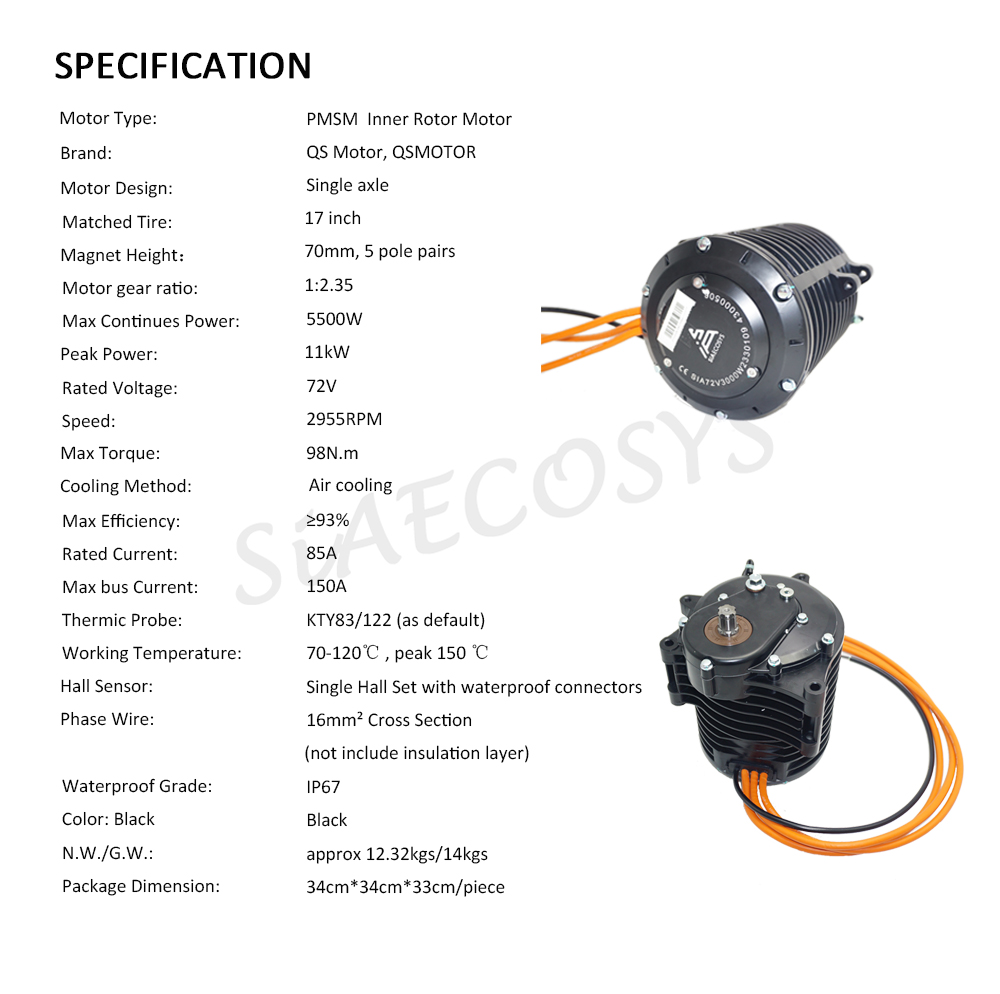 QSMOTOR QS138 70H V3 3000W 750 - огляд і ціна Fardriver Nd72850 Controller