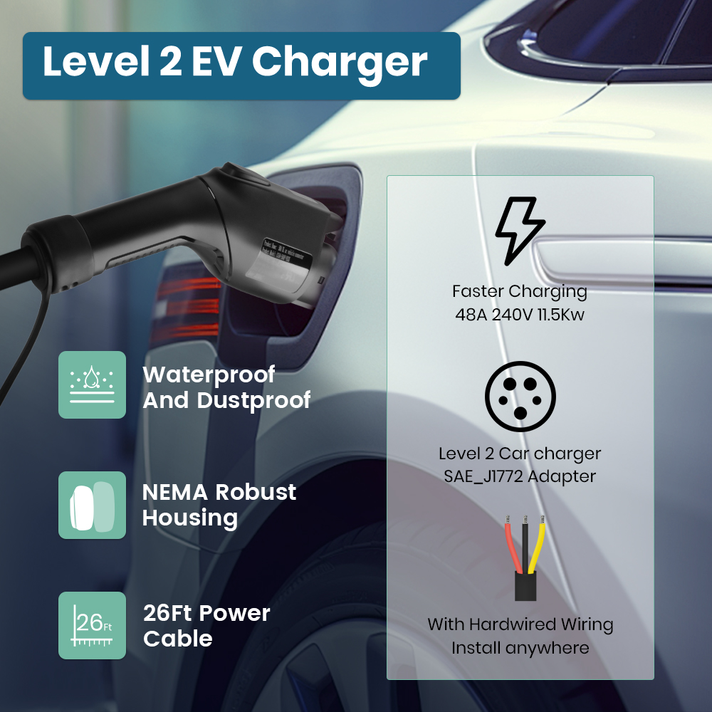 Junsun Level 2 EV Charger 48A  - огляд і ціна J1772 Evse 32A Level 2 Charger